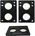 VJ Longboard Skateboard Riser Pads, Rubber, Set of 2, Size 3mm 6mm 12mm 14mm Angel Wedge Riser Pads, Black (6mm)