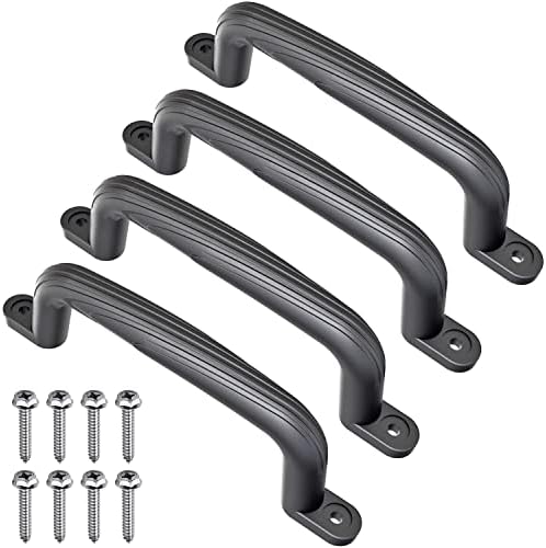 GW Gwongvvei Set of 4 Playground Handles Swing Set Kids Safety Hand Grips for Playset Jungle Gym Climbing Frame Play House Handles (Black)