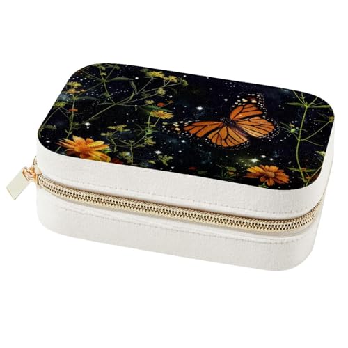 Boîte à bijoux portable avec miroir pour bagues et colliers - 2