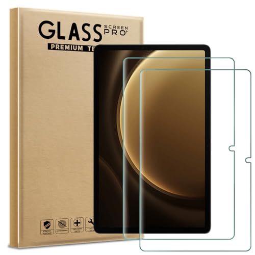 AOKUMA Tempered Glass for Samsung Galaxy Tab S9 FE Plus Screen Protector, [2 Pack] Premium Quality Guard Film, Case Friendly, Shatterproof, Shockproof, Scratchproof oilproof