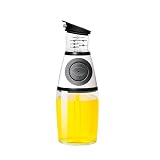 Dispensador de aceite de oliva, caldo de aceite y vinagre, dispensador de aceite de medición para cocina, botella de aceite de vidrio transparente con balanza (250 ml/8,8 oz)