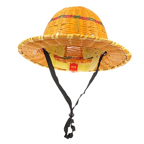 FOMIYES Hat Hard Hat Bamboo Woven Helmet Sunproof Outdoor Protective Cap for Workers