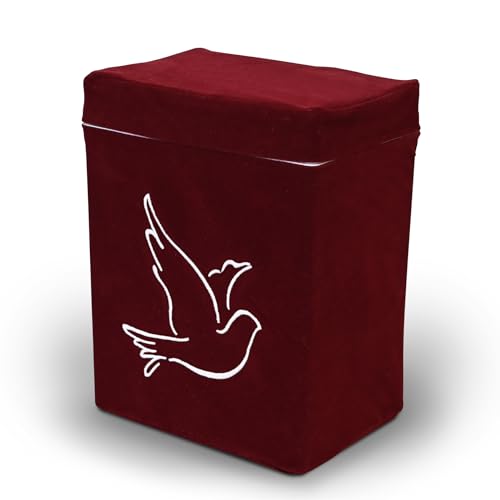 Velvet Urn Bag with TSA Approved Cremation Container | Holds Cremated Ashes of Human Adult | For Use in a Niche or Ground Burial | Fits the Crowne Burial Urn Vault Navy with Dove product thumbnail 17