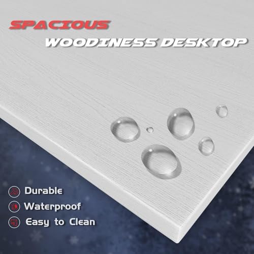 DESINO L-Shaped Desk Computer Corner Table, L Shaped Home Office Desk, Large Gaming Desk Sturdy Writing Desk Writing Workstation, Simple Modern Gaming Table (White)