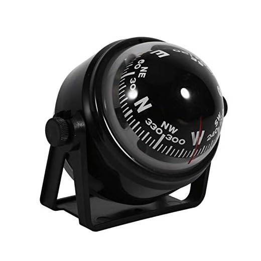 Fydun Compass Mini Bussola Portatile Multiuso Supporto Multi-funzione Veicolo Elettronico Ship Compass per Marine Truck Car Outdoor Camper(Nero)