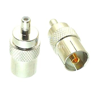 10pcs Adapter Converter IEC PAL DVB-T TV Female Jack to SMB Male Plug pin