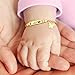 Personalized Baby Bracelets for Infant Girls Boys Baby Customized Name Bar Id Bracelet 14k Gold Plated 925 Silver Plating for Toddler New Born First Birthday Great Gifts 0-6 Years Old (Classic 1)