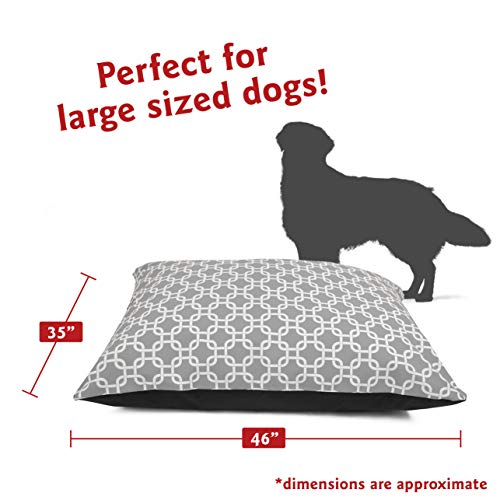 Image of Majestic Pet's Washable, Non-Slip Comfy Dog Bed 46 x 35 Inch, Super Value Pillow Bed Large Breed, Links Gray