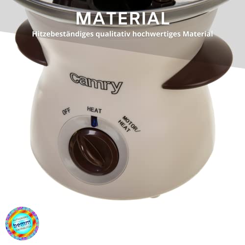 Foto von NEU! Camry - Schokobrunnen, Fondue elektrisch, Schokolade schmelzen, Schokofondue, Drei Etagen, In verschiedene Komponenten zerlegbar, Pumpe und Heizung separat regelbar, Weiß.