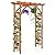 Happygrill Wood Garden Arbor, 84 Inch Outdoor Archway Pergola w/Decorative Hanging Roof & Side Climbing Trellis, Garden Arch for Climbing Plants, Wedding Ceremony Decoration, Lawn, Party