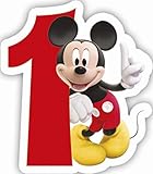 Vela numerale Número 1 Procos 83149 – Vela numerale Mickey Mouse Club House Número 1, Rojo/Blanco