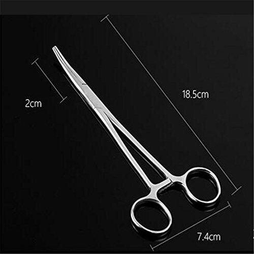 Stainless Steel Fishing Pliers Curved Nose Pinchers Hemostat Locking Clamps Forceps Bent Needle Nose Pliers