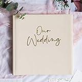 Your Perfect Day Wedding Photo Album Cream & Gold – Wedding Scrapbook Album – Pictures & Photos Stored Safely Marriage Albums – 12 inch Square - 2 x Pockets, Keepsake, Wedding Gift