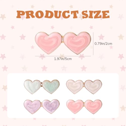 Image of SANNIDHI 8pcs Jeans Tightening Clips, Heart Shape Adjustable Waist Knots for Jeans Adjustable Pins for Women, Too Loose Pant Waist Tighteners Tighten Buckle Clip Decoration Accessories, No Sewing