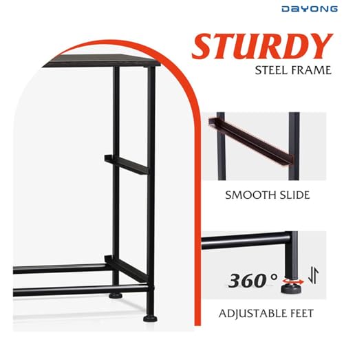 دايونج طاولة بجانب السرير بدرجين، خزانة أدراج قائمة بذاتها من طبقتين مع أرجل قابلة للتعديل، طاولة جانبية، خزانة ملابس متعددة الوظائف للمنزل والمكتب (درجتين باللون الأسود)