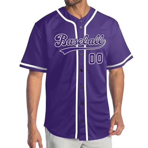 Purple Custom Baseball Jersey Customized Make Your Own Jerseys Personalized Name & Number Uniform for Men/Women miniatura 2