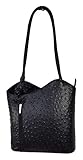 Echt Leder Designer Handtasche Strauss Schwarz von Einkaufszauber