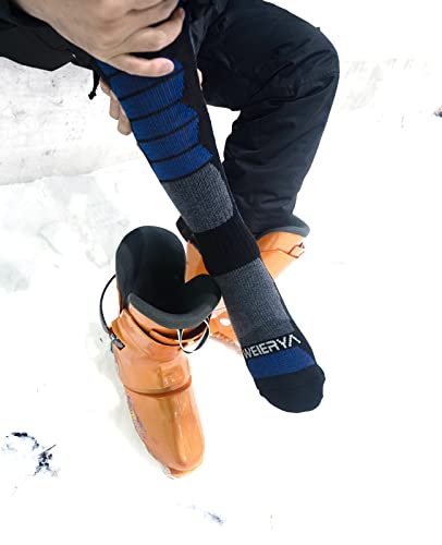 Weierya Ski Socks 2-Pack Merino Wool, Anti-Pilling Wool Skiing Socks, Suitable For Men & Women Darkblue Xl #TOP5