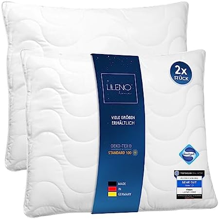 LILENO HOME Kołdra 135 x 200 cm, zestaw z poduszkami  kołdra całoroczna 135 x 200 z poduszką pod głowę 80 x 80 cm w zestawie  kołdra i poduszka z antybakteryjnym wyposażeniem, odporna na gotowanie do 95°C