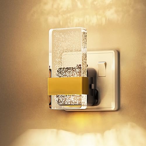 LOHAS-LED Night Light Plug in Wall, Night Light with Dusk-to-Dawn Sensor, 0-100LM Dimmable, Warm White 3000K, Modern Nightlight Plug in Wall for Hallway, Bathroom, Stairway