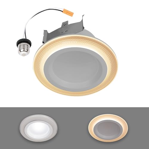 HALO RL Night Light 4 in LED Recessed Downlight with Night Light Mode, 700 Lumens, Selectable CCT 2700K-5000K, Dim-to-Warm, Matte White - RLNL4079FSD2W1EWH