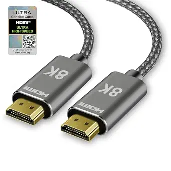 8K HDMI 2.1 Cable 10FT, Certified Ultra High Speed 48Gbps, 8K@60Hz 4K@240Hz