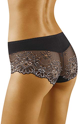 Wolbar Femme Slip Shorty Dentelle WB420, Noir,L – vue 2