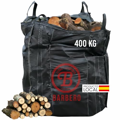 Leña Encina Big Bag 400kg Madera Dura Natural Alta Densidad Calor Intenso Combustión Lenta Ideal Chimenea Estufa Caldera Restaurantes Casas Rurales Bajo Humedad Entrega Volumen Fuego Constante