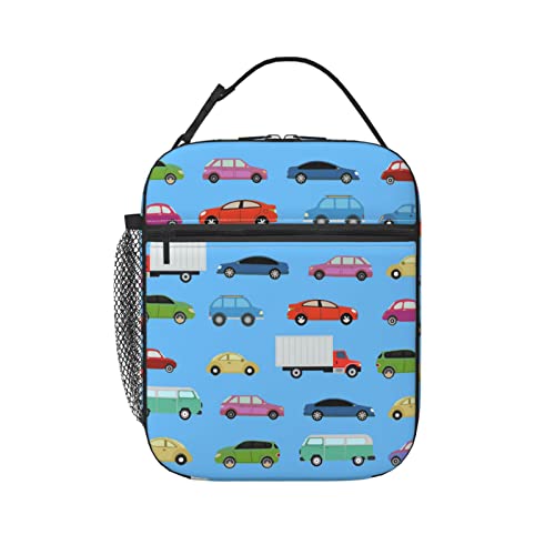 Cuesr Car Lunch Box Kids Boys Insulated Cooler Thermal Cute Lunch Bag Tote For School #TOP4
