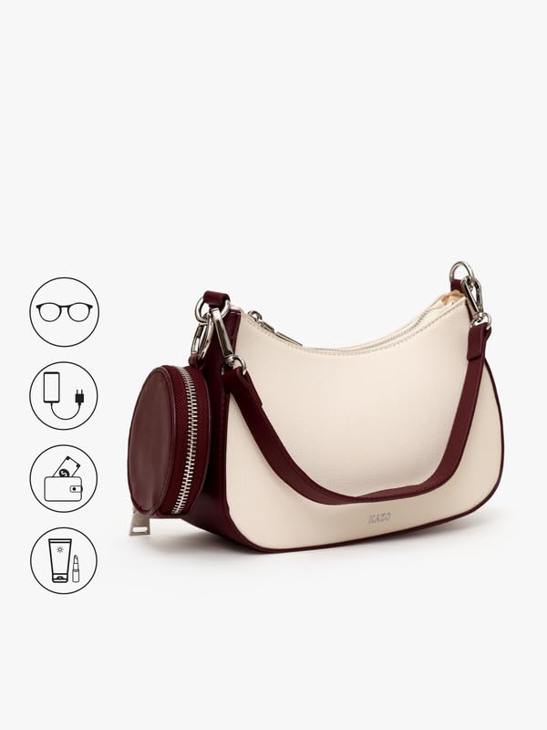 Image of Kazo Sophia Shoulder Bag | Premium Faux Leather Handbag for Women | Timeless Sophisticated Silhouette with Generous Interior