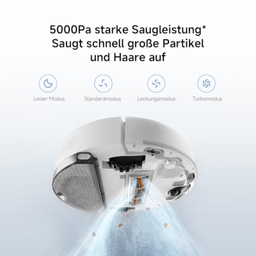 XIAOMI Robot Vacuum S40C, 2-in-1 Staubsauger und Wischer, 5000 Pa Saugleistung, smarte LDS-Navigation, automatische Aufladung, funktioniert auf Teppichen mit kurzem Flor und harten Böden