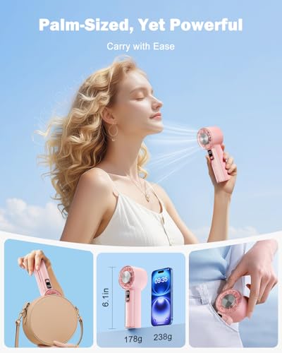Image of AMACOOL Handheld Fan with Ice Cooler, Mothers Day Gifts for Mom Her Women Girl, Mini Portable Cooling Fan, Small Yet Powerful, Personal Hand Fans for Travel Essentials Beach Makeup Must Have
