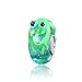 Produktbild MATERIA Muranoglas Beads Frosch türkis grün Element 3D - 925 Silber Murano Glas Beads Tier Serie für Beads Armband #950
