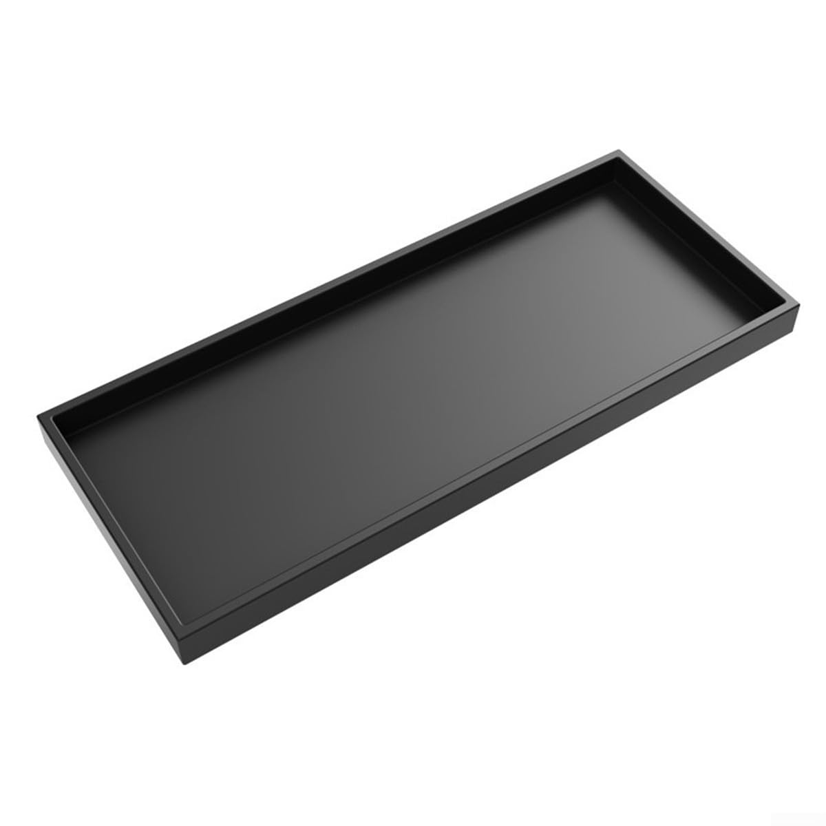 Vassoio da Bagno Rettangolare in Silicone Nero 30 x 12,5 cm Portaoggetti per Sapone Gioielli Profumi