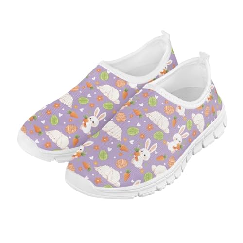 Girls Slip On Sneakers Easter Bunny Shoes for Girls Tennnis Gym Shoes2