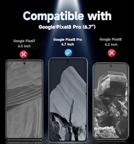 MAGIC JOHN 2 Pack for Google Pixel 8 Pro Tempered Glass Screen Protector, Auto Dust-Elimination, Bubble Free, HD Clear, Easy Installation