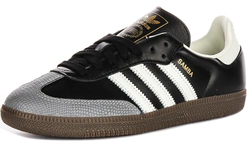 Image of adidas Samba OG Women's Shoes, Core Black /Off White /Gold Metallic, Size 5.5