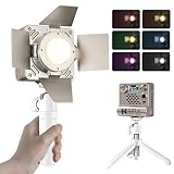 Pocket RGB Vlogging Light, Portable Bi-Color Handheld Light, 2700K-6500K, CRI 95+, 12 Effects, 5000mAh Battery with Fast Charging Spotlight
