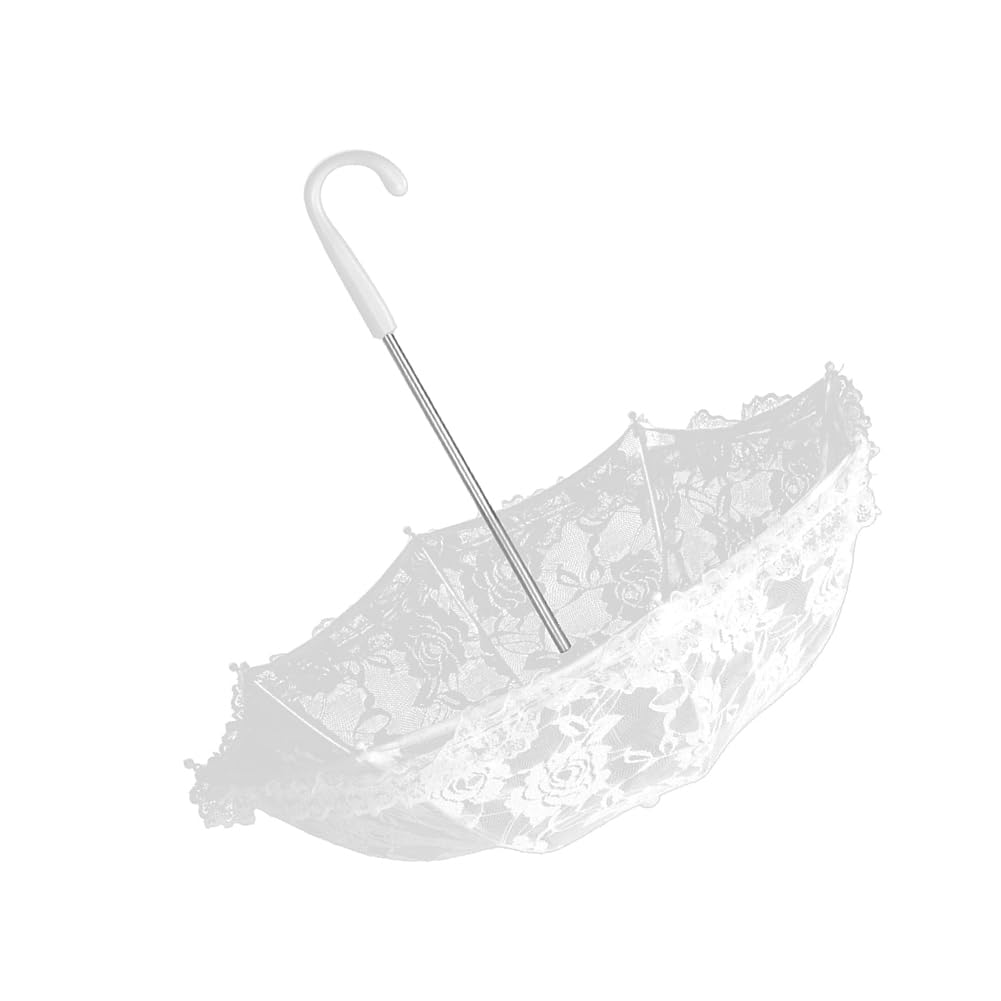 Parapluie en Dentelle Élégant pour Mariage, 42x49cm Blanche Ombrelle Vintage Brodée Accessoire Photographique Parasol Blanc pour Cérémonie Spectacles et Décoration Événementielle, Bianco