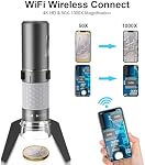 4K 3840x2160p WiFi Digital Microscope for iPhone/Android Phone and Windows Mac PC, Wireless Handheld Microscope Camera, Portable Microscope with Metal Stand for Adults and Kids