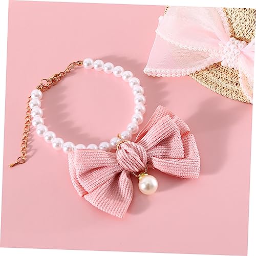Collar de gato resistente al desgaste con lazo elegante y perlas 3