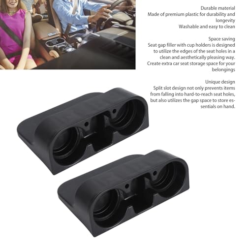 Portavasos para asiento de auto, plástico, negro miniatura 2