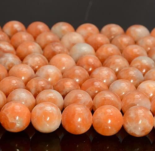 TOMOHO- 8MM Orange Calcite Gemstone Grd AAA Round 15.5 Inch (80007328-A255), making jewelry, beads making necklaces.