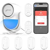 CPVAN WiFi Alarmanlage Haus mit PIR-Bewegungsmelder, Drahtloses DIY-Smart-Alarmsystem mit 4 Tür-/Fenstersensoren für Sicherheit – Lokalaler Alarm & App-Benachrichtigung, Weiß