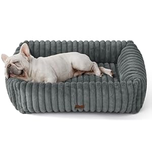 BEDSURE Hundebett flauschig mittelgroße Hunde – 76x61x20 cm Cord Fleece Hundesofa waschbar Hundebetten hoher Rand,grau