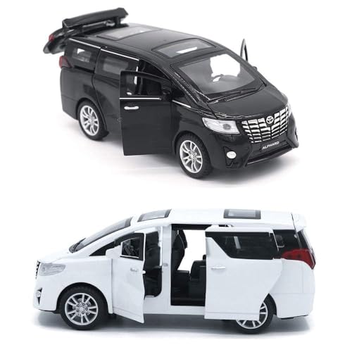 Image of Invite Enterprise Alloy Metal Pull Back Die-cast Car 1:32 Alphard Diecast Metal Pullback Toy car with 6 Openable Doors & Light, Music Boys Gifts Toys for Kids(White)