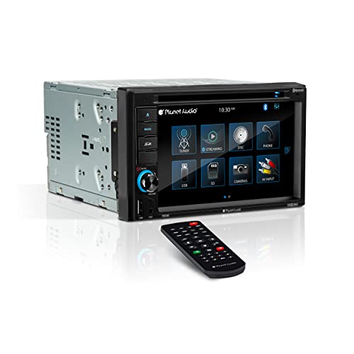 Planet Audio P9628B Car Stereo System - 6.2 Inch Double Din, Touchscreen, Bluetooth Audio and Calling Head Unit, MP3, CD Player, DVD, USB, SD, AUX in, AM/FM Radio Receiver, Hook Up to Amplifier by Planet Audio - Used condition - US$101.49
