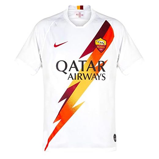 AS Roma Camiseta Equipación Domicilio Stadium 2019/2020, Nike Short Sleeve Top, Hombre, Blanco, L