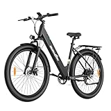 ZAZAWORK Bici Elettrica City 27.5' - E-bike in Alluminio con Batteria 36V20Ah e Autonomia 120km - Bicicletta a Pedalata Assistita Uomo Donna con Cambio 7 Velocità e Ammortizzatore per Urbana (nero)