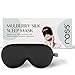Ross 100% Mulberry Silk Sleep Mask Eye Mask, Super Smooth for Blind Fold (Black)